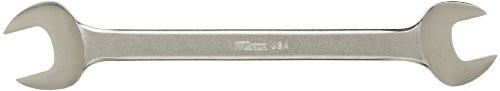 Martin Sprocket & Gear MRT1033A Martin Forged Alloy Steel 7/8" x 15/16" Opening Offset 15 Degree Angle Double Head Open End Wrench, 10-5/8" Overall Length, Chrome Finish
