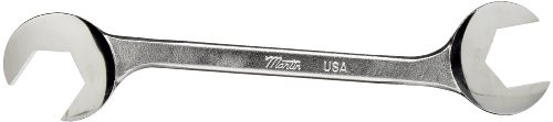 Martin Sprocket & Gear MRT3724 Martin Forged Alloy Steel 1-3/8" x 1-3/8" Opening 15 and 60 Degree Angle Hydraulic Wrench, 12.50" Overall Length, Chrome Finish