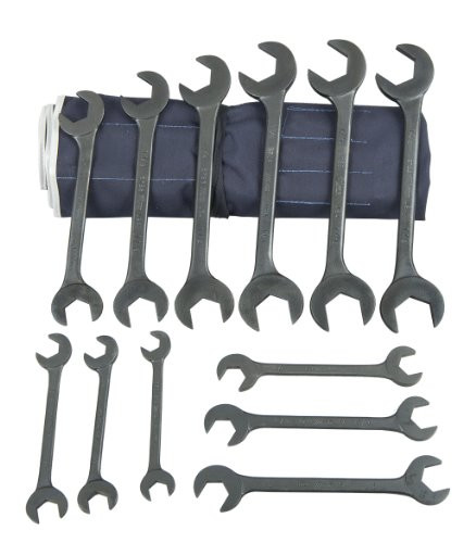 Martin Sprocket & Gear MRTBOB18K Martin Hydraulic Wrench Set, 18 Pieces ranging from 11/32" x 11/32" to 1-1/2" x 1-1/2" in Roll Bag, Industrial Black Finish