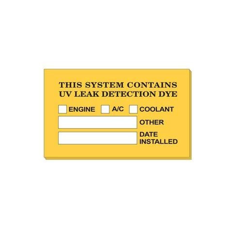 Mastercool MSC53315 LABEL FOR UV DYE KIT (25)