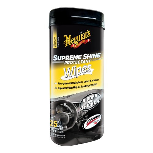 Meguiars MEGG4000 HiGloss Wipes, Supreme Shine, Preserve Vinyl, Rubber & Plastic, UV Blockers, Scotchgard Protector