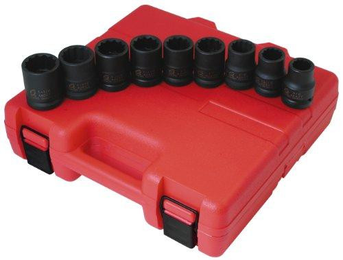 Sunex SUN4687 4687 3/4-Inch Drive 12-Point SAE Impact Socket Set, 9-Piece