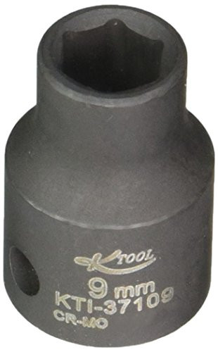 K Tool International KTI37109 Impact Socket, 3/8" Drive, 9mm, 6 Point, Shallow