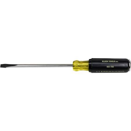 Klein Tools KLE602-6 5/16-Inch Keystone 6-Inch Heavy Duty Round Shank Tip Screwdriver,Black/Yellow,5/16 inch Tip, 6 inch Shank