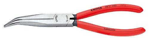 Grip On KNP3821-8 Knipex Angled Long Nose Pliers without Cutter, 8 Inch