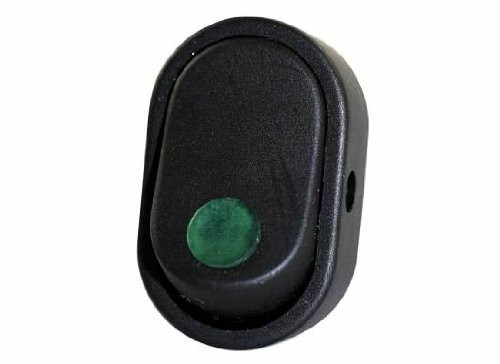 The Best Connection JTT2702-5J JT & T Products () - 16 AMP @ 12 Volt, Illuminated On/Off Oval Rocker Switch, Green