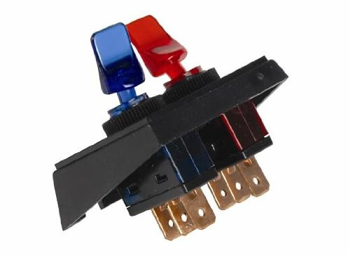 The Best Connection JTT2986F JT & T Products () - 20 AMP @ 12 Volt - S.P.S.T., Illuminated On/Off Red & Blue Duckbill Switches in Panel Mount Combination