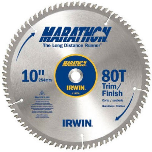 Vise Grip HAN14076 IRWIN Tools MARATHON Carbide Table / Miter Circular Blade, 10-Inch, 80T ()