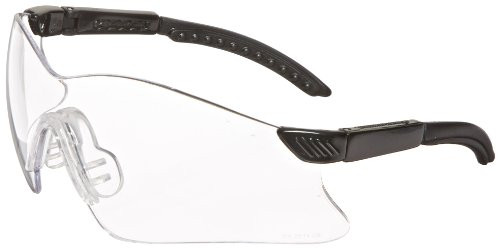 Gateway Safety GWS14GB80 Safety Glasses, Hawk, Clear Lens, Black Frame, Rimless One-Piece Winged Design