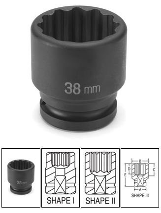 Grey Pneumatic GRE3127M 3/4" Drive x 27mm Standard - 12 Point