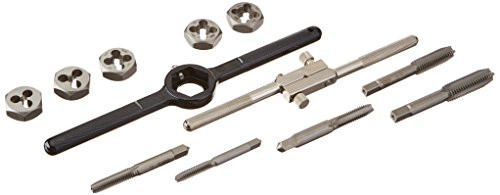 Sanford HAN24612 Vise Grip Tools Fractional Tap and Hex Die Set, 12-Piece