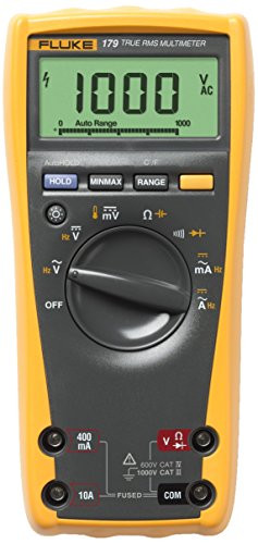 Fluke FLU179 Bundle - 2 items: 179 DMM, 1000V, TRMS, Temperature and 2AC Volt-...