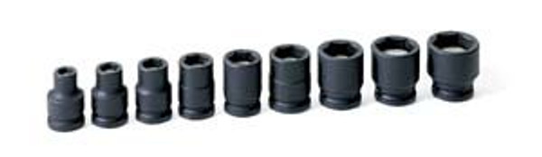 Grey Pneumatic GRE1209G 9 Piece 3/8" Drive Standard Length Fractional Magnetic Impact Socket Set