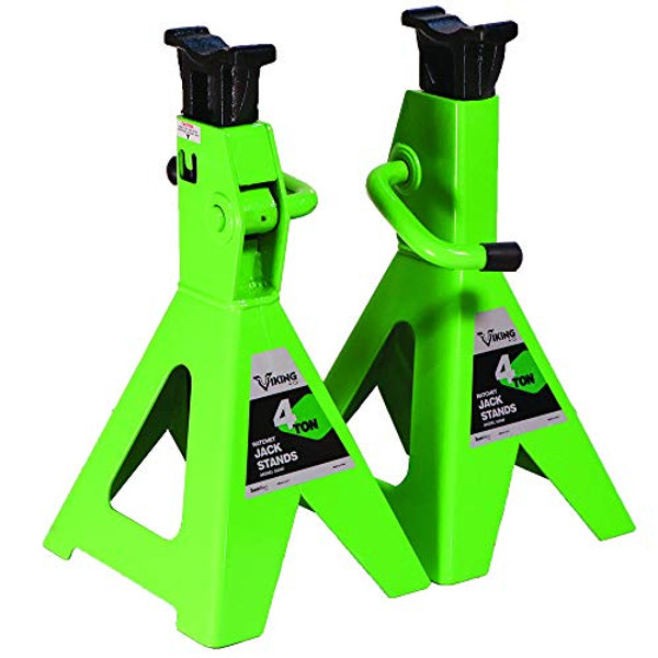 American Forge VK55040 AFF Viking 4 Ton Ratcheting Style Jack Stand Set, Locking Pawl,