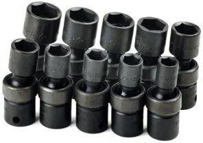 SK Hand Tool SKT33351 SK Hand Tool .38in. Drive 6 Point Swivel Metric Impact Socket Set - 10 Pieces