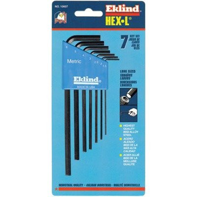 EKLIND TOOL EKL10607 EKLIND Hex-L Key allen wrench - 7pc set Metric MM sizes 1.5-6 Long series