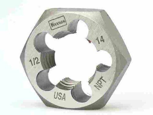 Vise Grip HAN7005 Hanson 7005 High Carbon Steel Hexagon Taper Pipe Die 1-7/16" Across Flat Die 1/2"-14 NPT