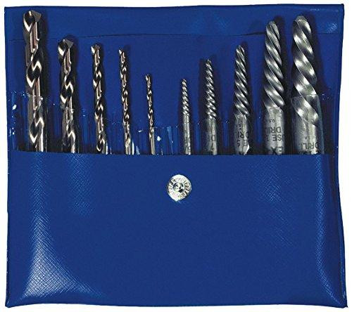Vise Grip HAN11118 Irwin Tools 11118 10 Piece Set Spiral Flute Screw Extractors with Jobber Length Cobalt Drill Bits