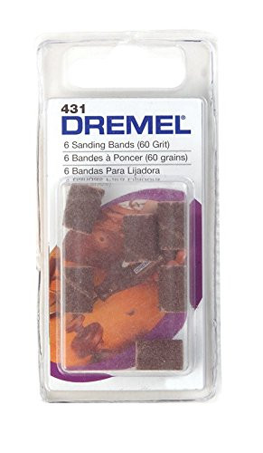 Dremel DRE431 1/4" Sanding Band 60 Grit for use with 430 Drum 6 Bands per Pack
