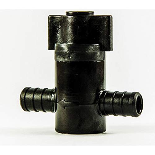 ELKHART SUPPLY CORP 29879 Ecopoly Plastic Pex Crimp Valve, 0.5" Size, Black