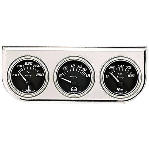 Equus Products 7200 Equus 2" Volt Triple Gauge Kit, Chrome