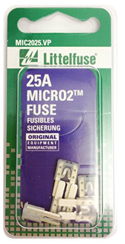 Littelfuse MIC2025VP () MICRO2 Clear 32V 25 Amp Blade Fuse, (Pack of 5)