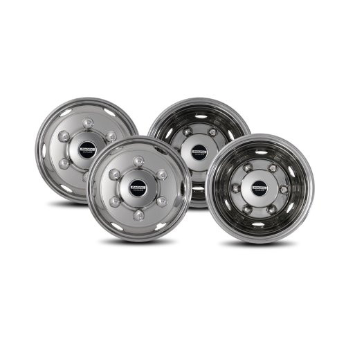 PACIFIC DUAL 451960 ies Polished 19.5 inch 6 Lug Stainless Steel Wheel Simulator Kit for 1995-2021 Isuzu FRR/NPR/NQR/FSR Lo-Pro and Chevy GMC W4500/W5500