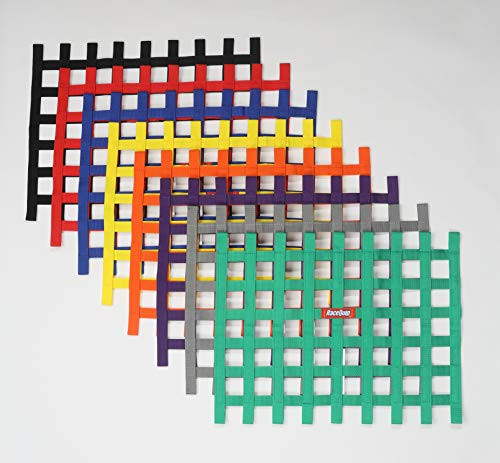 RACEQUIP 721005 Black 18" x 24" Height Ribbon Style Race Car Window Net