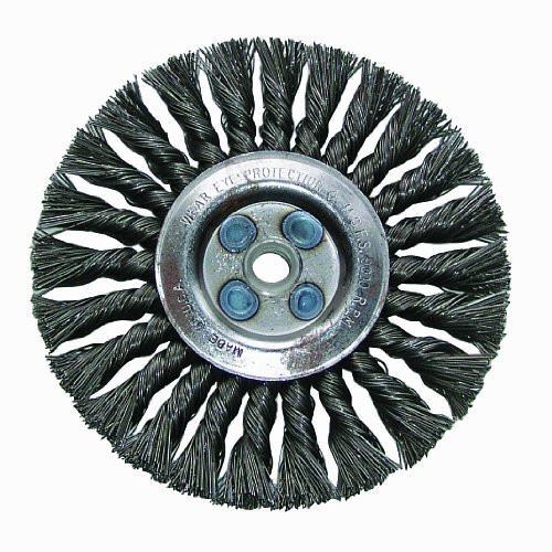 Shark Industries Ltd SI760S Shark 6-Inch by 0.5-Inch Knotted Wire Wheel, Full Cable, 0.014-Gauge Wire, 0.625-Inch Arbor