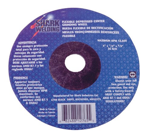 Shark Industries Ltd SI12765 Shark 4-Inch by 0.125-Inch by 0.625-Inch Flexible Grinding Wheels, Grit-36