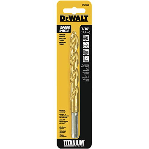 DeWalt DW1328 7/16-Inch Titanium 3/8-Inch Reduced Shank Split Point Twist Drill Bit