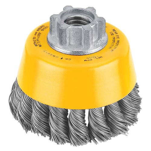 DeWalt DW4910 Wire Cup Brush, Crimped, Carbon Steel, 6-Inch x 5/8-Inch, 11 HP, .014-Inch (2)