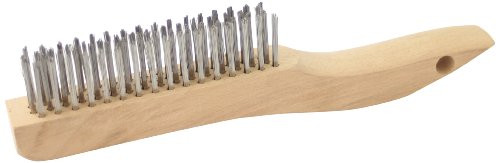 Brush Research BS93AS250 Wire Scratch Brush, Stainless Steel, 0.006" Wire Diameter, 7-1/4" Length, 1/2" Bristle Length, 1/2" Brush Face Width, 1/4" Handle Width (Pack of 12)
