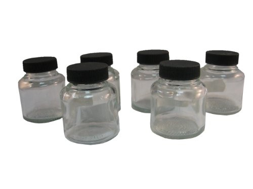 Badger Air Brush BA50-0053B Badger Air-Brush Co. 2-Ounce Jar and Cover, Box of 6,Black
