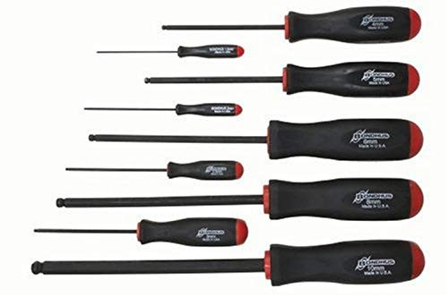 Bondhus BH74699 Set of 9 Balldriver Screwdrivers with ProHold Tip, ProGuard Finish, sizes 1.5-10mm
