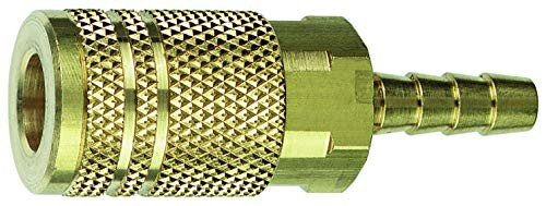 HIGHLINE-WARREN AMC20-42B Amflo Coupler, 1/4" I/M Design BARB, 1/4" ID, Brass Plated