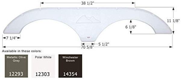 ICON 12303 KEYSTONE TANDOM FENDER SKIRT WHITE