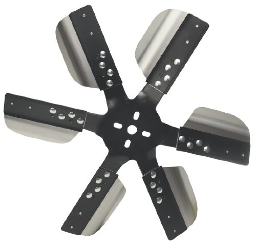 DERALE 17017 Heavy Duty Fan Blade Series 1000 17" Stainless Steel Flex Fan Standard Rotation , Black