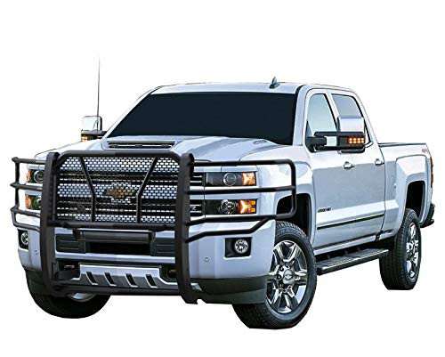 BLACK HORSE RUCHSI19B Black Modular Rugged Heavy - Duty Grille Guard Compatible with 19-21 Chevy Silverado 1500 (Excl. 2019 Silverado 1500 LD and Incl. Diesel Models with DEF Tank)