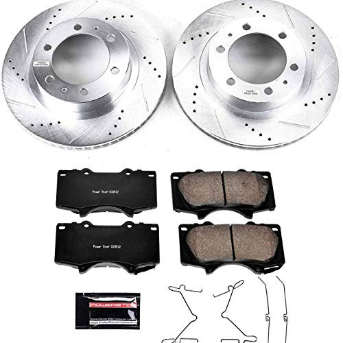 POWERSTOP K137 Power Stop Front Brake Kit with Drilled/Slotted Brake Rotors and Z23 Evolution Ceramic Brake Pads