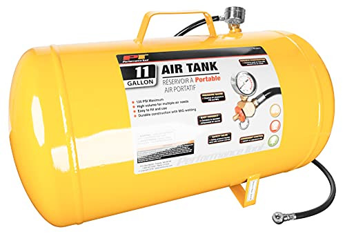 Wilmar W10011 Performance Tool Hi-viz 11-Gallon Horizontal Portable Air Tank With Tire Air Chuck