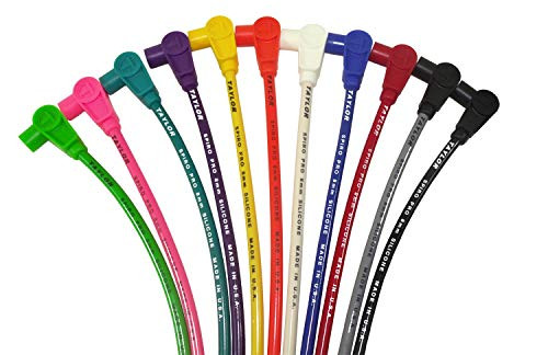 TAYLOR CABLE 74001 taylor Spiro Pro Black Custom Spark Plug Wire Set for 8-Cylinder Engine