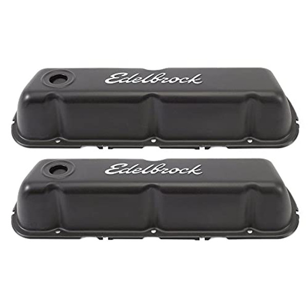 EDELBROCK 4603 Signature Series Valve Cover Ford 289-351W Chrome w/Black Finish