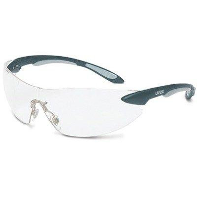 Uvex UVXS4400 S4400 Ignite Safety Eyewear, Black and Silver Frame, Clear Hardcoat Lens