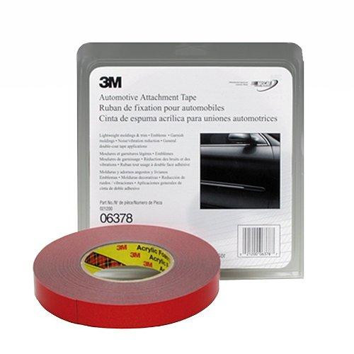 3M MMM6378 06378 Acrylic Automotive Attachment Adhesive Tape, 0.030" Thick, 10m Length x 50.8mm Width, Blue