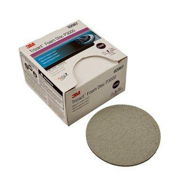 3M MMM2087 () Trizact Hookit Foam Discs, 3", P3000 Grit 15/Box