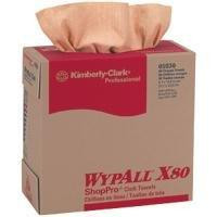 Kimberly Clark KIM05930 Wypall X80 Reusable Wipes (05930), Extended Use Wipers Pop-Up Box Format, Red, 80 Sheets / Box