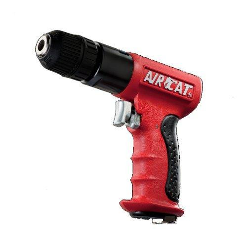 AirCat ACA4338 4338 3/8-Inch Red Composite Reversible Power Drill With Jacobs Chuck