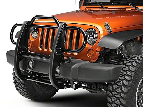 BLACK HORSE 17JPJLMA Black Modular Grille Guard Compatible with 2018-2021 Jeep Wrangler JL / 2020-2021 Jeep Gladiator