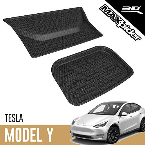 3D MATS/U-AC M1TL018130 3D MAXpider Rubber Cargo Liner for 2020-2021 Tesla Model Y Lower Cargo Bay – Custom Fit All-Weather Kagu Series (NOT FIT 7-SEAT)